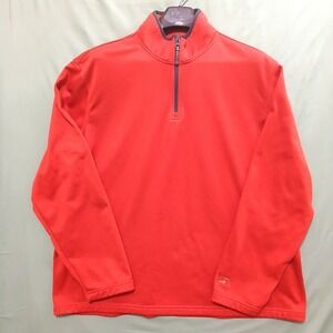 STARTER Pullover Athletic Lightweight Men's 2XL Orange Quarter Zip Activewear
